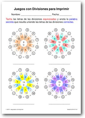ruleta de divisiones|Juegos con Divisiones y Flores .